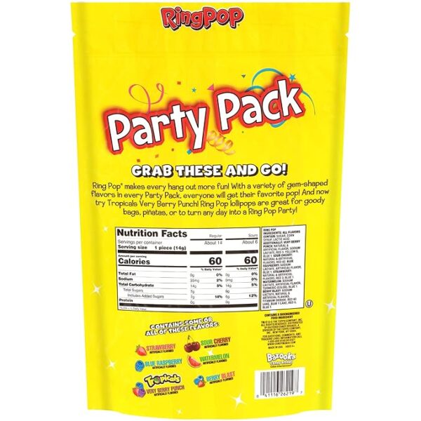 Ring Pop Lollipops - Bulk Candy Individually Wrapped Suckers Variety Party Pack - Image 2